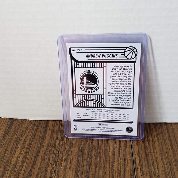2022-23 NBA Hoops Base Purple #227 Andrew Wiggins - Golden State Warriors - Picture 2 of 4